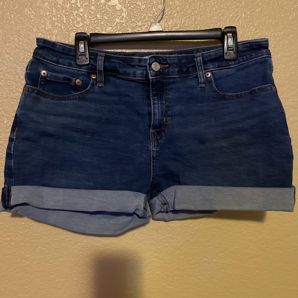 Denizen from Levi's Blue Jean Shorts High-Waisted Cuffed Hem